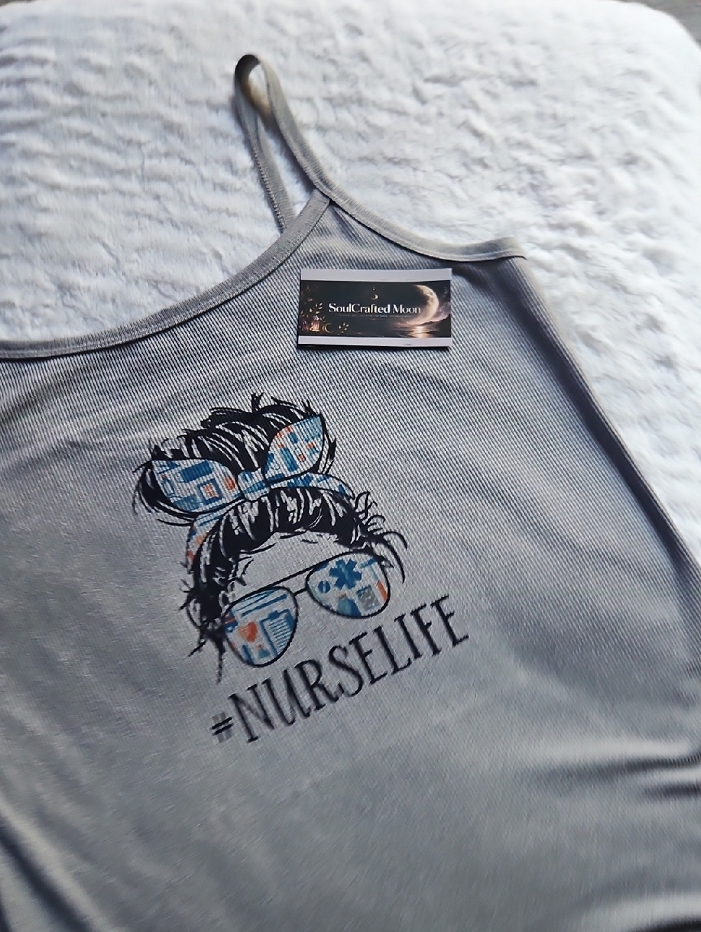 No Boundaries Gray '#NurseLife' Graphic Tank Top